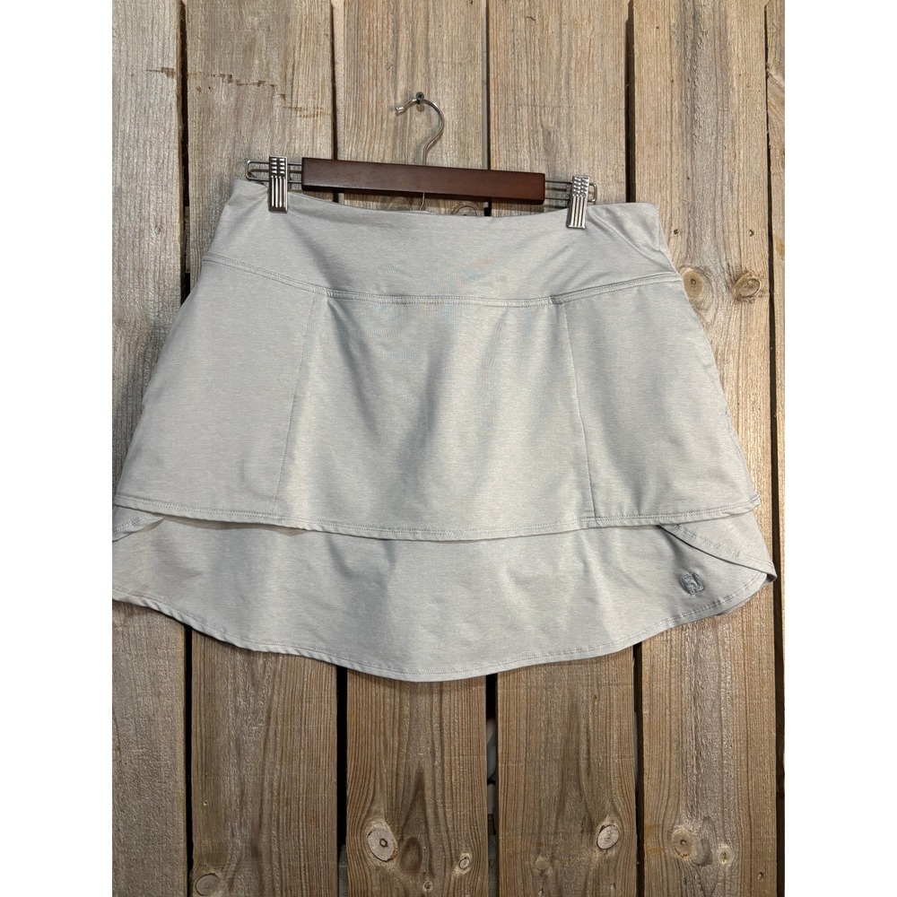FootJoy Women Golf Skort Gray Tiered Athletic Skirt Size L‎ 23903 Heathered Gray